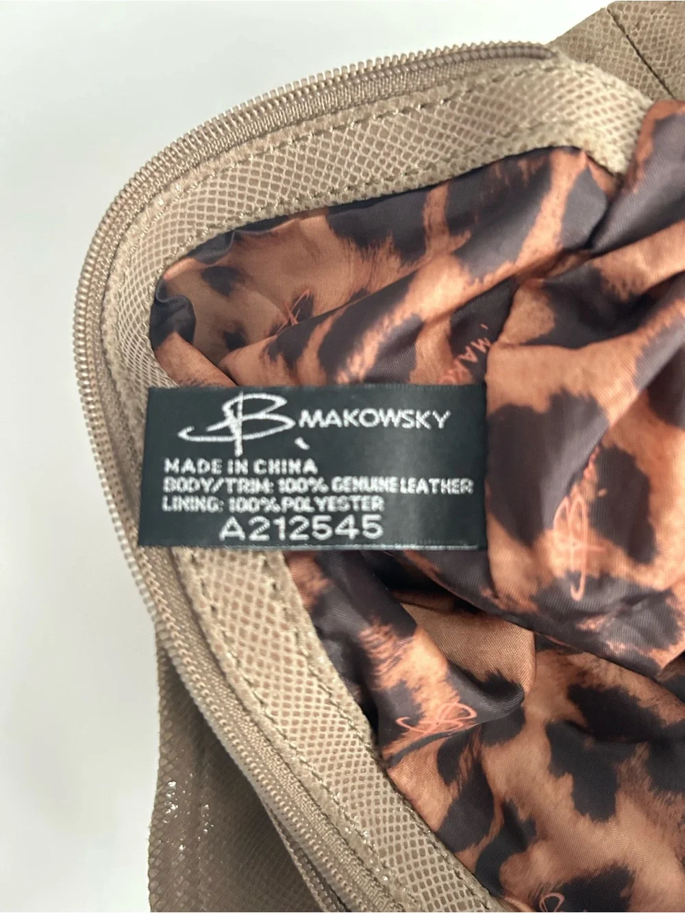 B. makowsky Natural Brown Leather Shoulder Bag